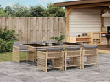 Garden Dining Set Mix beige PE rattan Medium Stackable 3211632