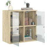 Wall Cabinet with Glass Doors Sonoma Oak 68x37x68.5 cm 836492