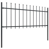 ZNTS Garden Fence with Spear Top Steel 1.8 m Black 144924