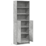 Highboard with LED Concrete Grey 69x32.5x200 cm Engineered Wood 3307908