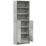 Highboard with LED Concrete Grey 69x32.5x200 cm Engineered Wood 3307908