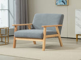 Accent Chair Wood Frame with Thick Cashmere Cushions Wide Seat Armchair Home Furniture Bedroom T3398P343448