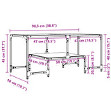 ZNTS Coffee Table with Transparent Glass Top 98.5x50x45 cm Steel 846014