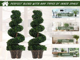 Set of 2 Artificial Plants White Rose Floral in Pot, Fake Plants for Home Indoor Decor, 90cm, Green T3398P343364
