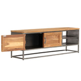 TV Cabinet Recycled Teak and Steel 120x30x40 cm 246281