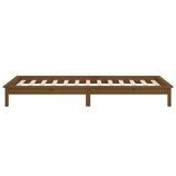 LED Bed Frame without Mattress Honey Brown 90x200 cm Solid Wood 820594