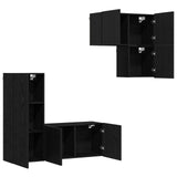 TV Cabinet 4 pcs Black Oak Engineered Wood 3402766