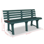 Garden Bench 145.5 cm Plastic Green 43584