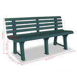 Garden Bench Green Plastic Medium Durable Garden Bench 43584