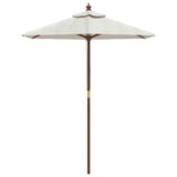 Garden Parasol with Wooden Pole Sand 196x231 cm 363159