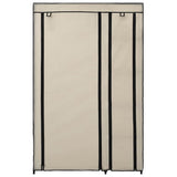 282422 Folding Wardrobe Cream 110x45x175 cm Fabric