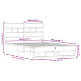 Metal Bed Frame without Mattress Sonoma Oak 120x200 cm 4017270