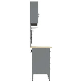 Work Cabinet with Drawer 8 pcs Red Engineered Wood and Steel 3321467