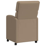 Dining Chairs with Wheels 2 pcs Cappuccino 58 x 65 x 98 cm 42017889