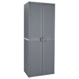 Garden Storage Cabinet Grey 65x45x172 cm PP Rattan 364063