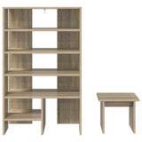 Shoe Cabinet with Shelf 2 pcs Sonoma Oak Engineered Wood 8000382