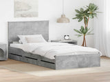 Bed Frame with Drawer Concrete Grey 90 x 200 cm Engineer Wood 3409506