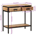 Console Table 70x35x70 cm Solid Rough Wood Mango 374076