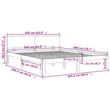 Bed Frame without Mattress Solid Wood Pine 160x200cm 810505