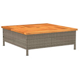 Parasol Base Cover Grey 70x70x25 cm Poly Rattan and Acacia 365953