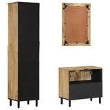 ZNTS 3 Piece Bathroom Furniture Set Solid Wood Mango 3206314