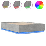 Bed Frame with LED without Mattress Concrete Grey 160x200 cm 3209600