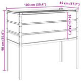 Planter Light Grey 100 x 45 x 90 cm Galvanised Steel 42018178