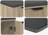 Hall Bench with Cushion with Shelf Sonoma Oak 60 x 38 x 46 cm 891474