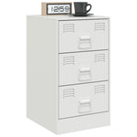 ZNTS Bedside Cabinet White 34.5x39x62 cm Steel 841785