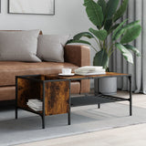 Coffee Table with Rack Smoked Oak 100x51x40 cm Engineered Wood 837734