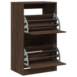 Shoe Cabinet with 2 Flip-Drawers Brown Oak 60x42x108 cm 3214391
