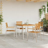 Dining Table 90x90x75 cm Solid Acacia Wood and Stainless Steel 42006185
