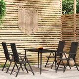 5 Piece Garden Dining Set Black 3099109