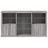 Sideboard with LED Lights Grey Sonoma 181.5x37x100 cm 3209182
