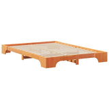 Bed Frame Brown 140 x 220 cm Solid Pine Wood 872922