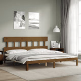 Bed Frame without Mattress Honey Brown 200x200 cm Solid Wood Pine 3193619