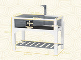 Wooden Tortoise House with Storage Shelf, Clear Observation Windows, Lamp Holder, Openable Top, T3398P375365