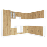 14 Piece Kitchen Cabinet Set Porto Artisan Oak Engineered Wood 3315000