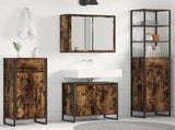 Bathroom Furniture Set with Drawer Smoked Oak Engineered Wood 3403054