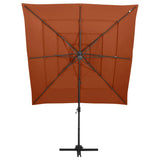 4-Tier Garden Parasol with Aluminium Pole Terracotta 250x250 cm 313825