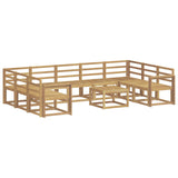 Outdoor Sofa Set 10 pcs White Solid Acacia Wood 3388258