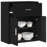 Sideboard with Drawer Black Oak 60 x 31 x 70 cm Engineered Wood 871397