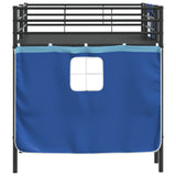 Kids'Loft Bed Frame with Curtains Black and Blue 90 x 200 cm 42020797