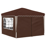 Pop-up Party Tent 288 x 288 x 245 cm Brown Oxford Fabric 42019775