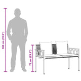 Outdoor Benches 2 -Seater 116 x 56 x 75 cm Poly Rattan 42025352