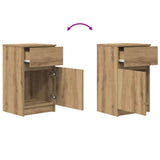 Bedside Cabinets 2 pcs Artisan Oak 39x35x65 cm Engineered Wood 861336