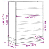 Shoe Cabinet Black 75x38x97.5 cm Engineered Wood and Metal 3300870