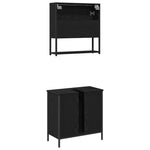 Bathroom Furniture Set with Storage 2 pcs Black 60 x 30 x 60 cm 3334324