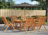 Outdoor Dining Set with Parasol 8 pcs Anthracite and Natural 3438535