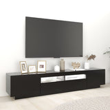 TV Cabinet with LED Lights Black 200x35x40 cm 3081907